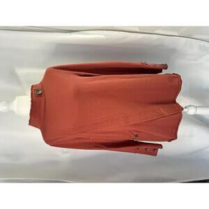 Neon Buddha orange stretch knit long sleeve mockneck size medium